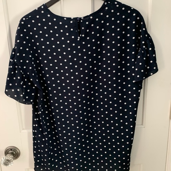 Navy polka dot blouse. - Picture 2 of 3
